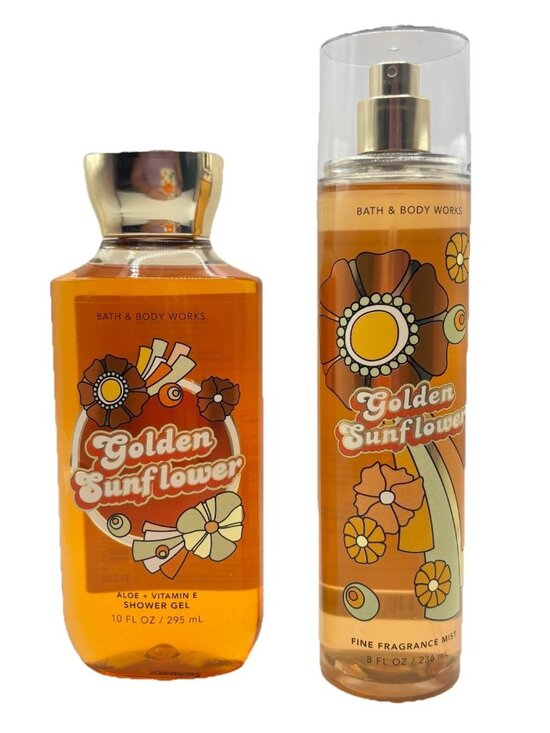 Bath & Body Works Other - Bath & Body Works Golden Sunflower Fine Fragrance Mist & Shower Gel Set Retro